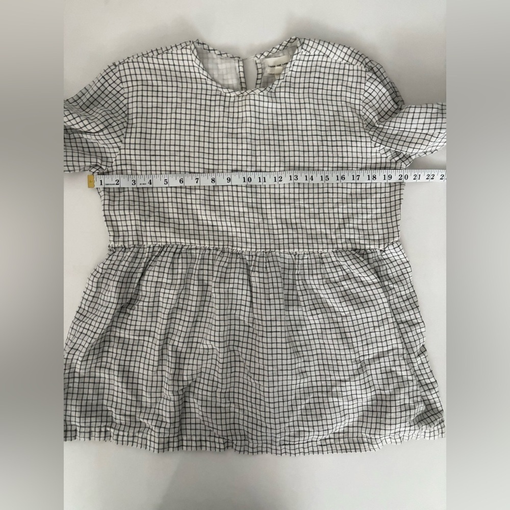 Laude the label Ayla top natural checker linen blend eco friendly top S - Picture 9 of 10